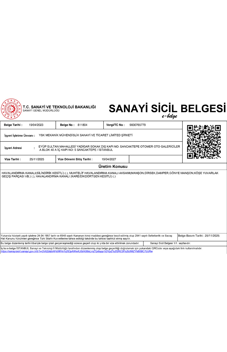 Sanayi Sicil Belgesi
